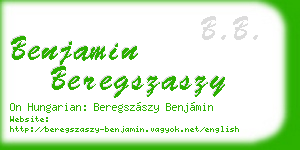 benjamin beregszaszy business card
