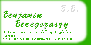 benjamin beregszaszy business card